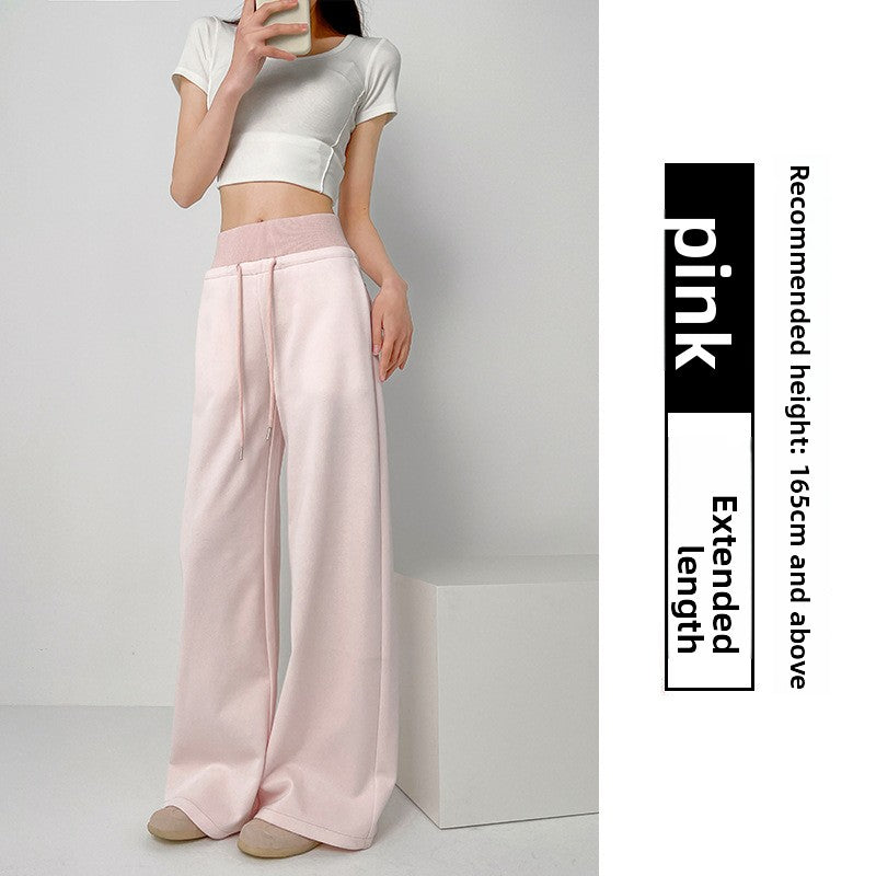 Women's Fleece-Lined High-Waisted Straight-Leg Casual Sweatpants