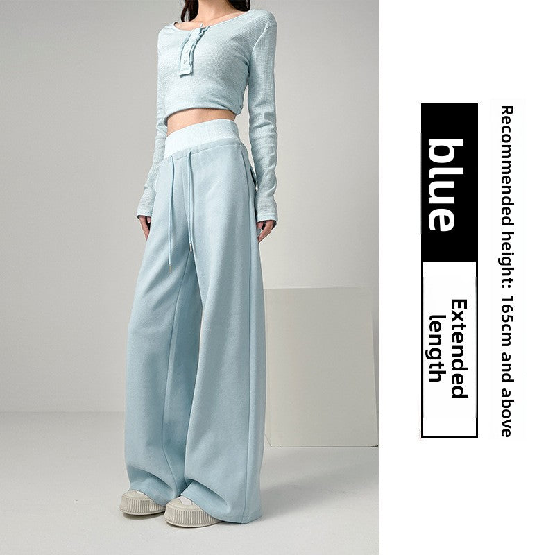 Women's Fleece-Lined High-Waisted Straight-Leg Casual Sweatpants