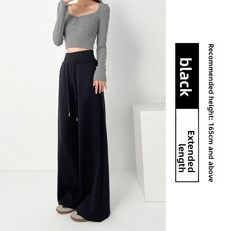 Women's Fleece-Lined High-Waisted Straight-Leg Casual Sweatpants