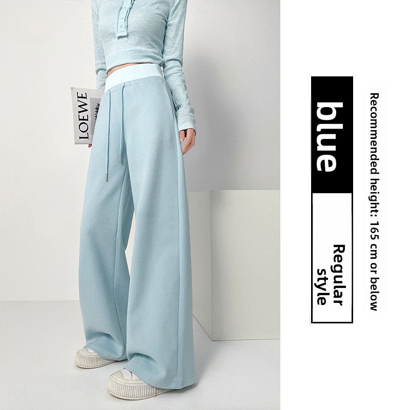 Women's Fleece-Lined High-Waisted Straight-Leg Casual Sweatpants