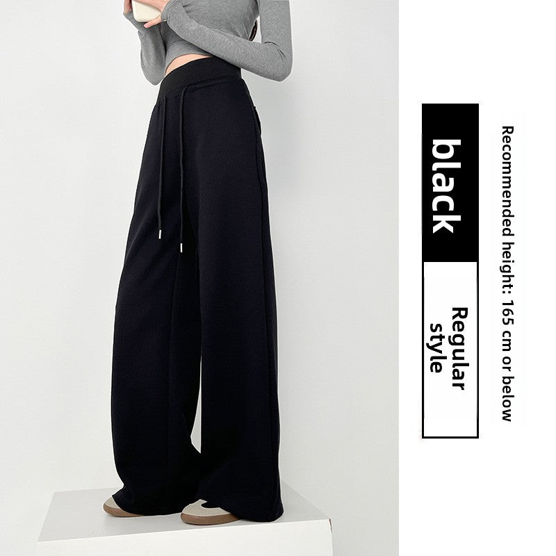 Women's Fleece-Lined High-Waisted Straight-Leg Casual Sweatpants
