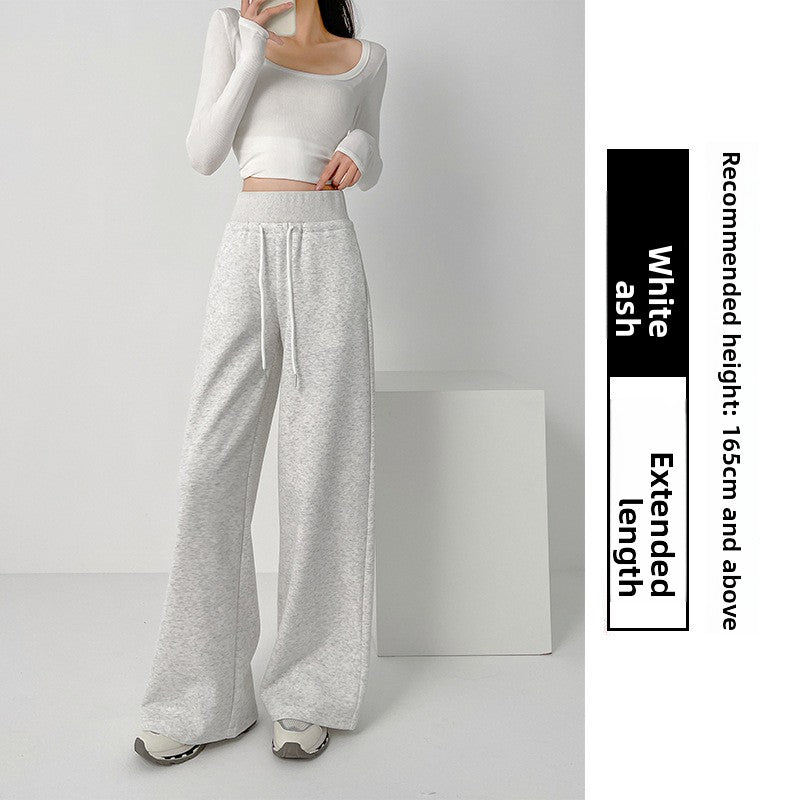 Women's Fleece-Lined High-Waisted Straight-Leg Casual Sweatpants